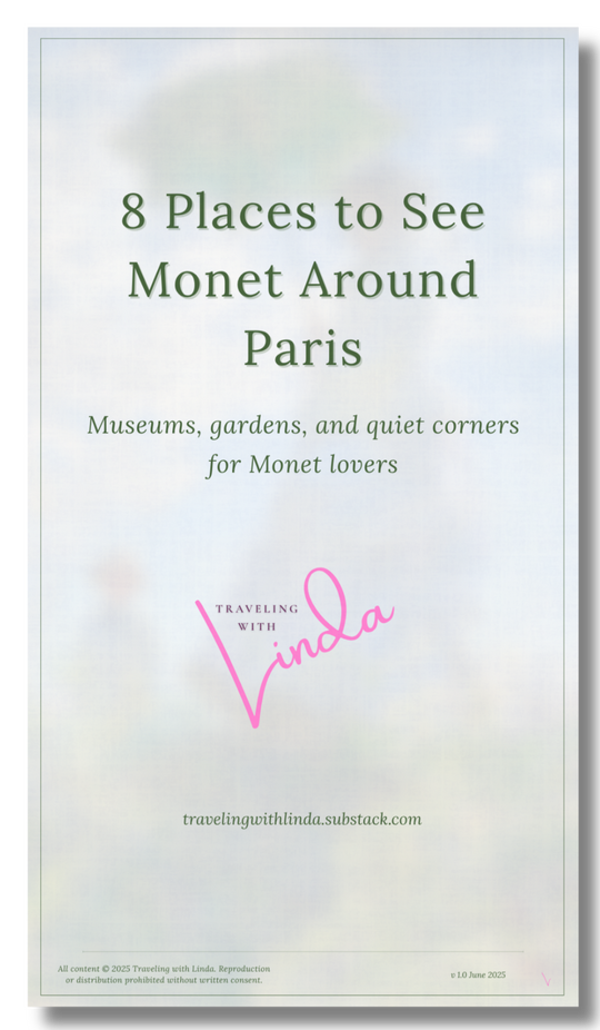 8 Places to see Monet in Paris Mobile-friendly Monet guide PDF preview and Google Map showing Paris museums